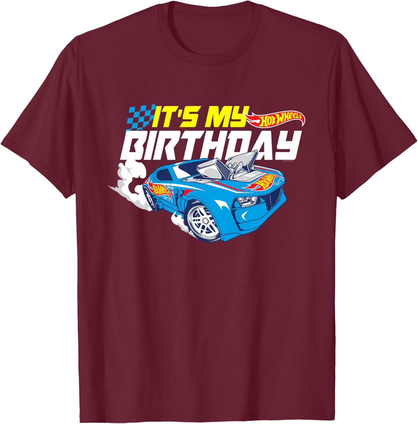 Kids Hot Wheels It's My Birthday Go Fast T-Shirt - T-Shirt | Maroon