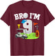 Bro I'm 9 Year Old Golf Theme 9th Birthday Golf Golfer T-Shirt - T-Shirt | Maroon