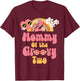 Mommy of the Groovy Two peace sign retro birthday matching T-Shirt - T-Shirt | Maroon