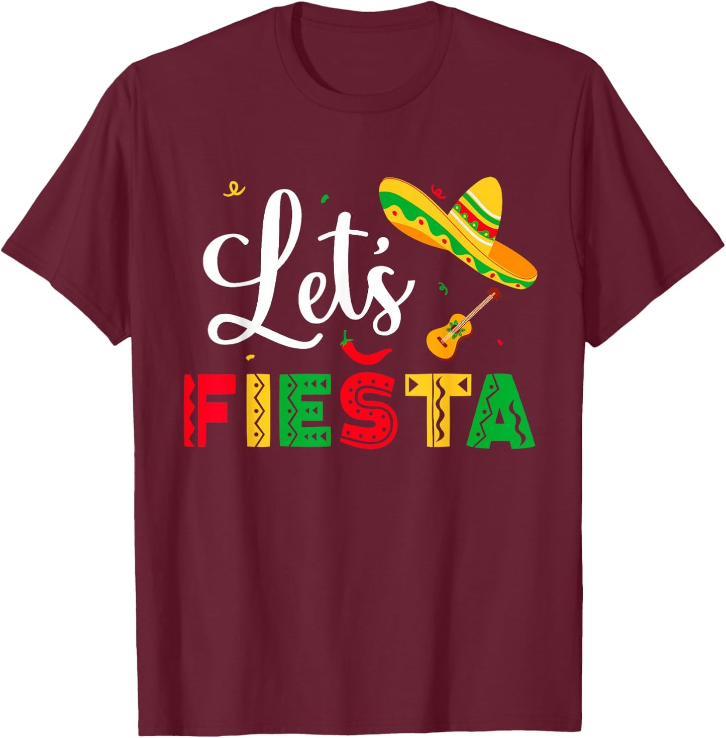 Let's Fiesta Cinco De Mayo Mexican Party Women Kids T-Shirt - T-Shirt | Maroon