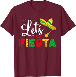 Let's Fiesta Cinco De Mayo Mexican Party Women Kids T-Shirt - T-Shirt | Maroon