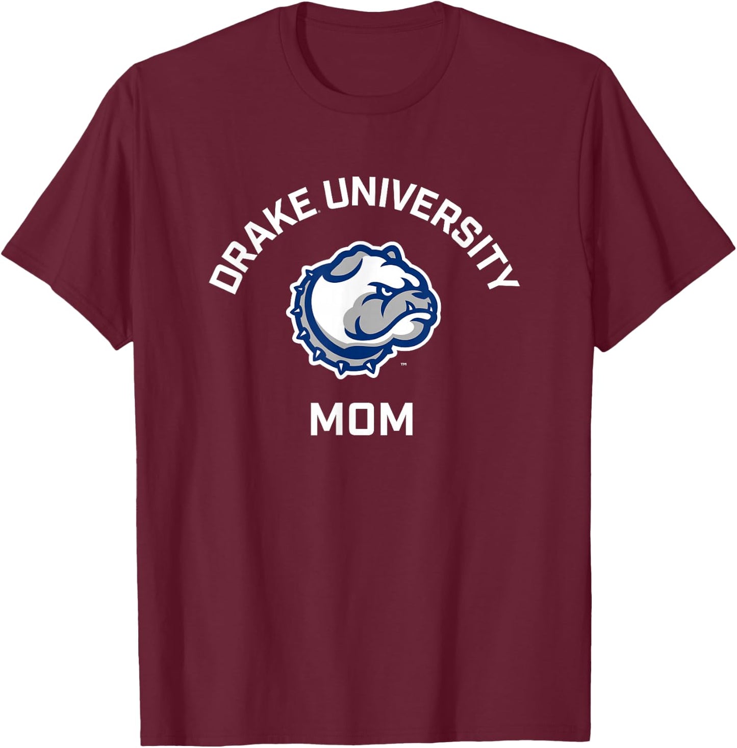 Drake University Bulldogs Arched Mom T-Shirt - T-Shirt | Maroon