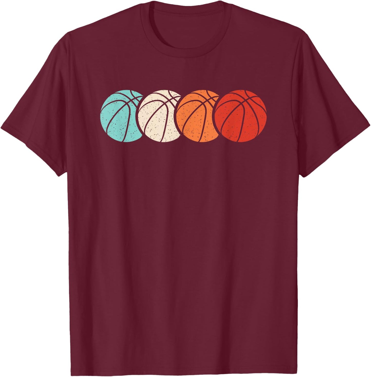 Retro Basketball Vintage Basketball Player Men Women Kids T-Shirt - T-Shirt | Maroon