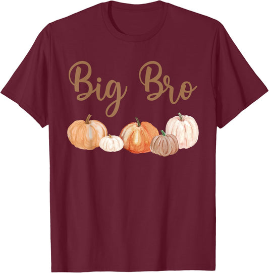 Big Brother of Little Pumpkin First Birthday Autumn Pumpkin T-Shirt - T-Shirt | Maroon