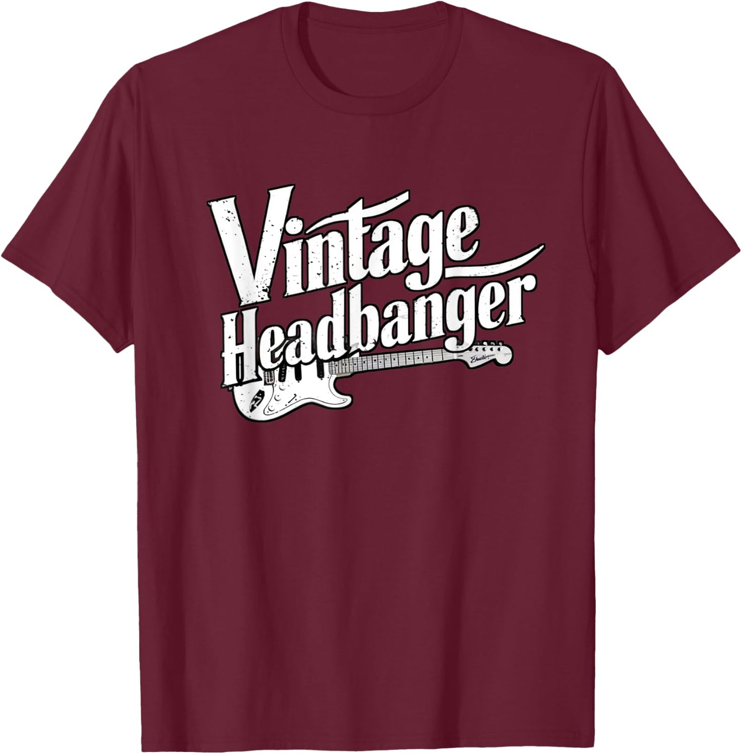 Vintage Headbanger 80's Heavy Metal Music Lovers Funny T-Shirt - T-Shirt | Maroon
