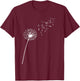 Dandelion Flower Outdoor Blowing In The Wind Plants T-Shirt - T-Shirt | Maroon