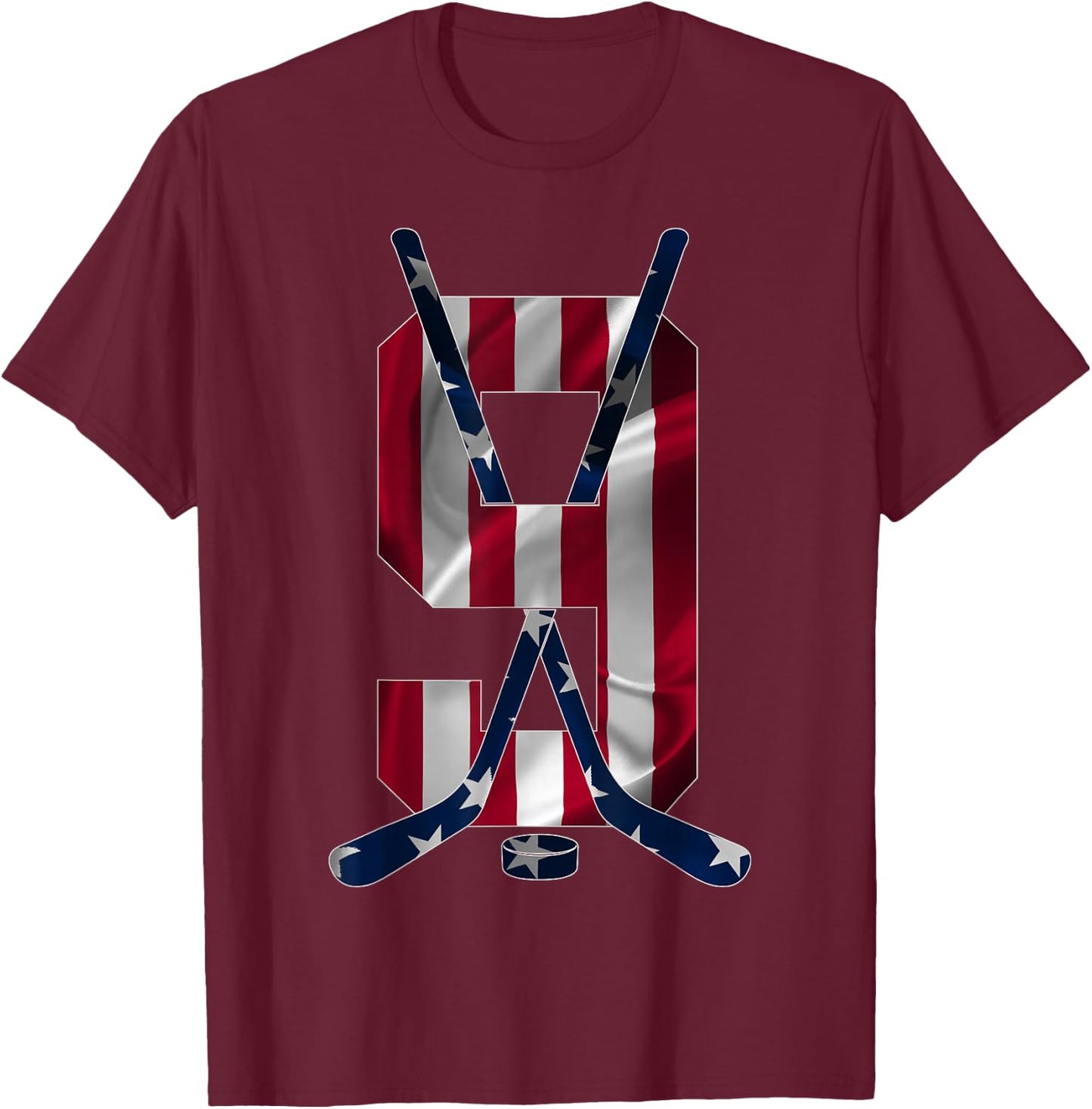 Number 9 Years Ice Hockey 9th Birthday T-Shirt - T-Shirt | Maroon
