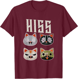 Kiss Cat Citty Death Metal Rock Music Women T-Shirt - T-Shirt | Maroon