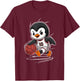 Cute Penguin Playing Basketball T-Shirt - T-Shirt | Maroon