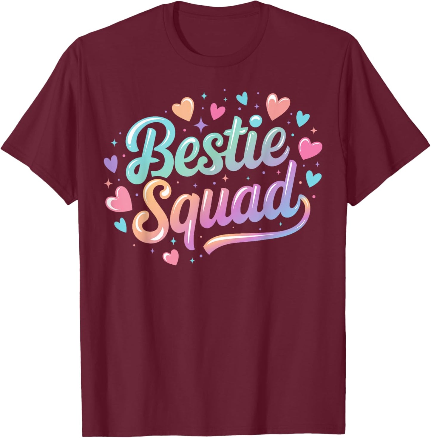 Funny Tie Dye Best Friend Matching Bestie Squad BFF Cute T-Shirt - T-Shirt | Maroon