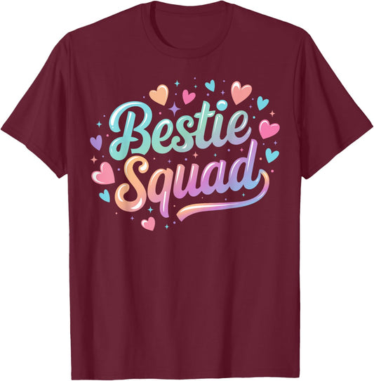 Funny Tie Dye Best Friend Matching Bestie Squad BFF Cute T-Shirt - T-Shirt | Maroon