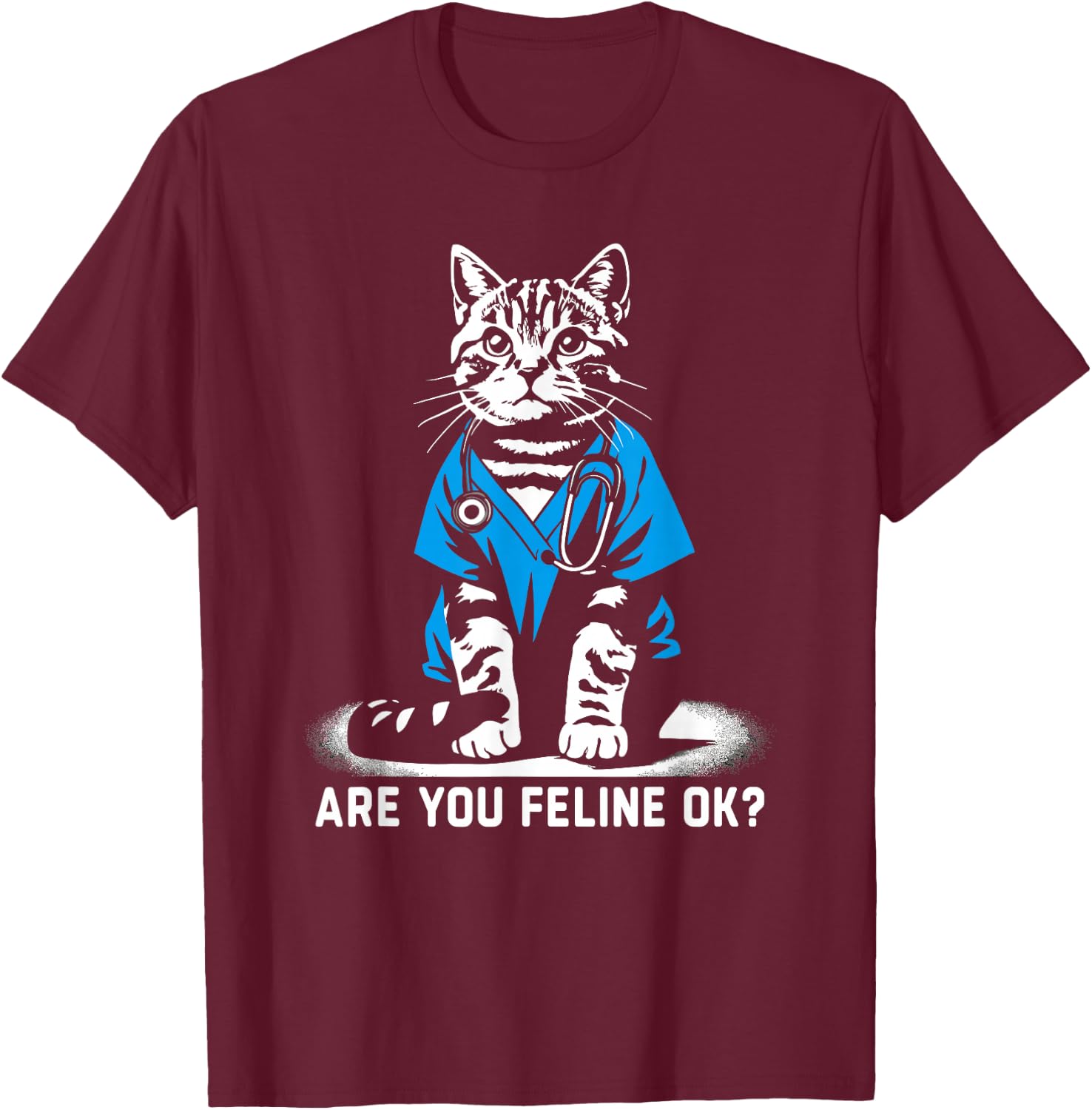 Retro Cat Nurse Gifts Nurse Week Gifts Men Women Funny Nurse T-Shirt - T-Shirt | Maroon