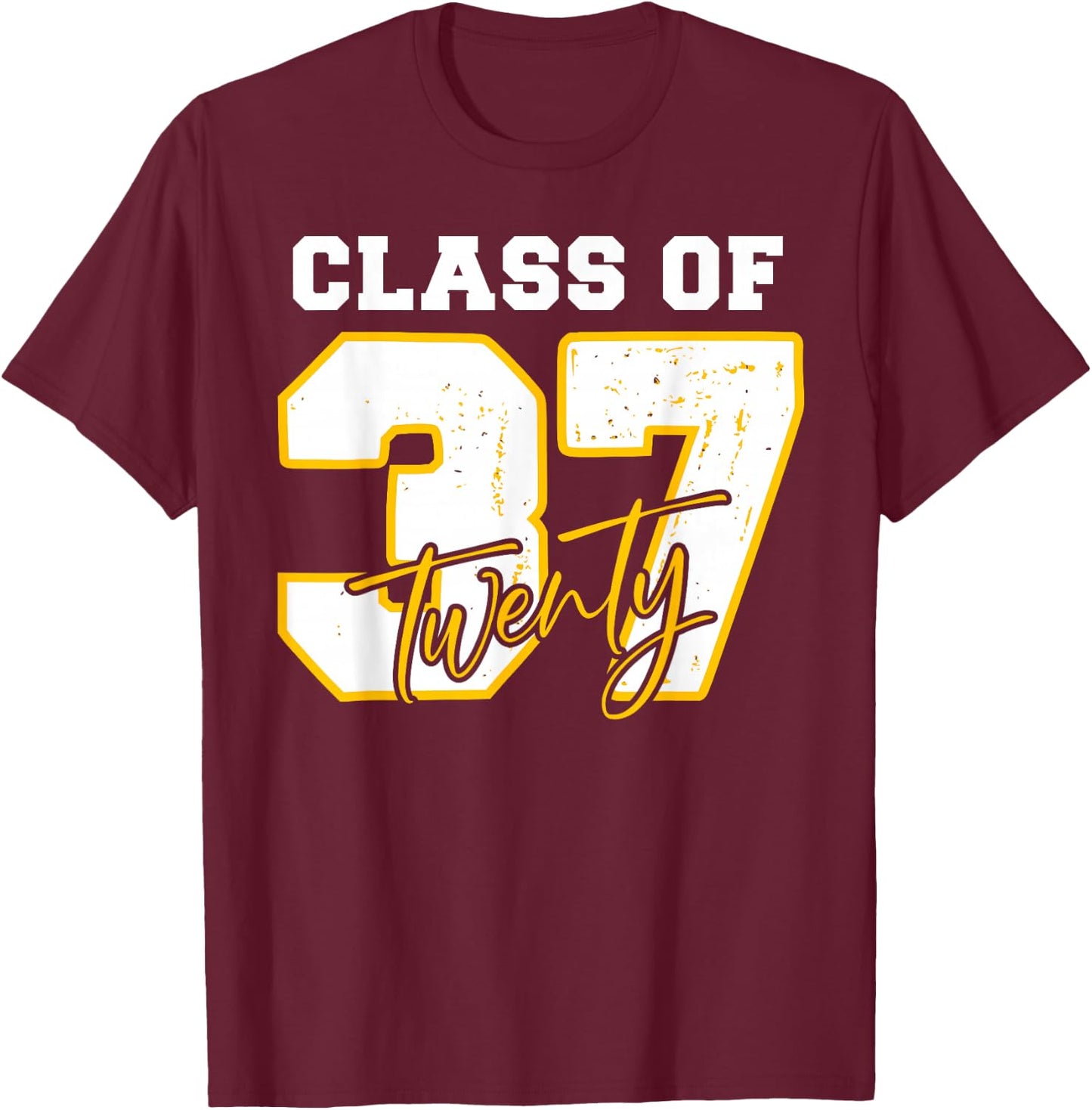 Class of 2037 Pre-K to Graduation Back 2 School Grow With Me T-Shirt - T-Shirt | Maroon
