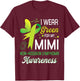 Butterfly I Wear Green For My Mimi Non Hodgkin Lymphoma Win T-Shirt - T-Shirt | Maroon