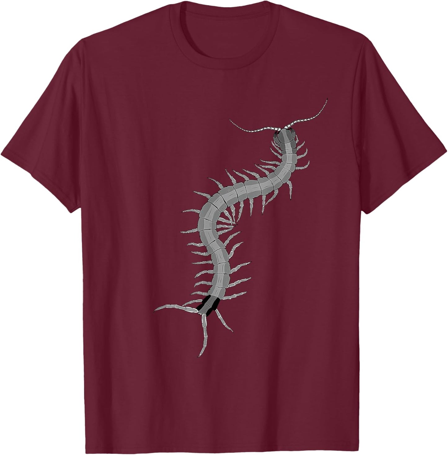 Giant Centipede Bug Hunter T-Shirt - T-Shirt | Maroon