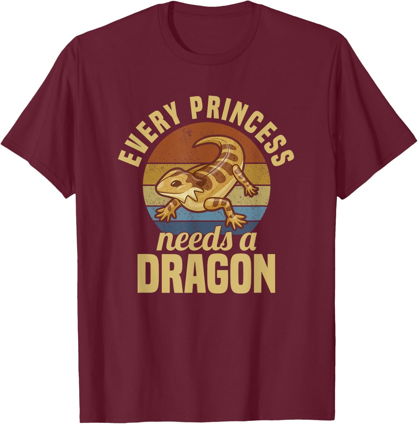 Bearded Dragon Lizard Reptile Pet T-Shirt - T-Shirt | Maroon