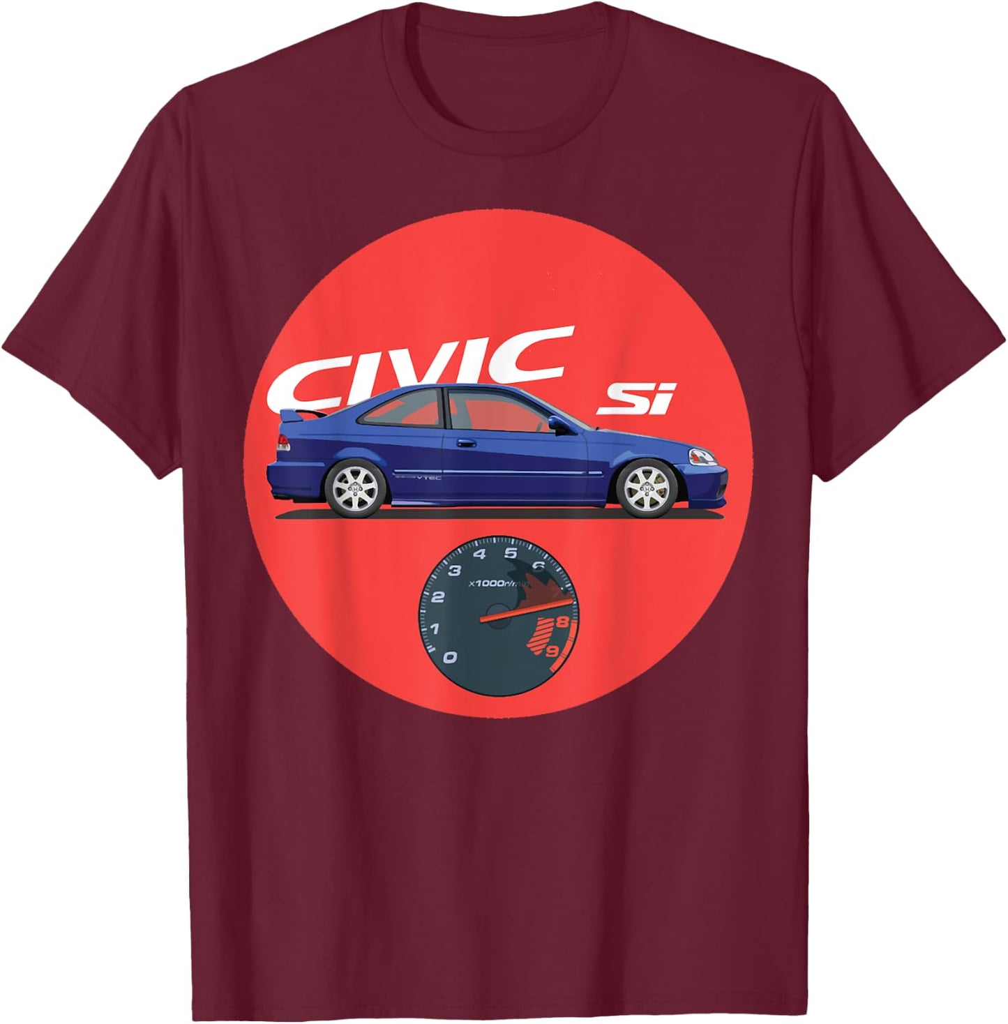 Civic Si JDM Car T-Shirt - T-Shirt | Maroon