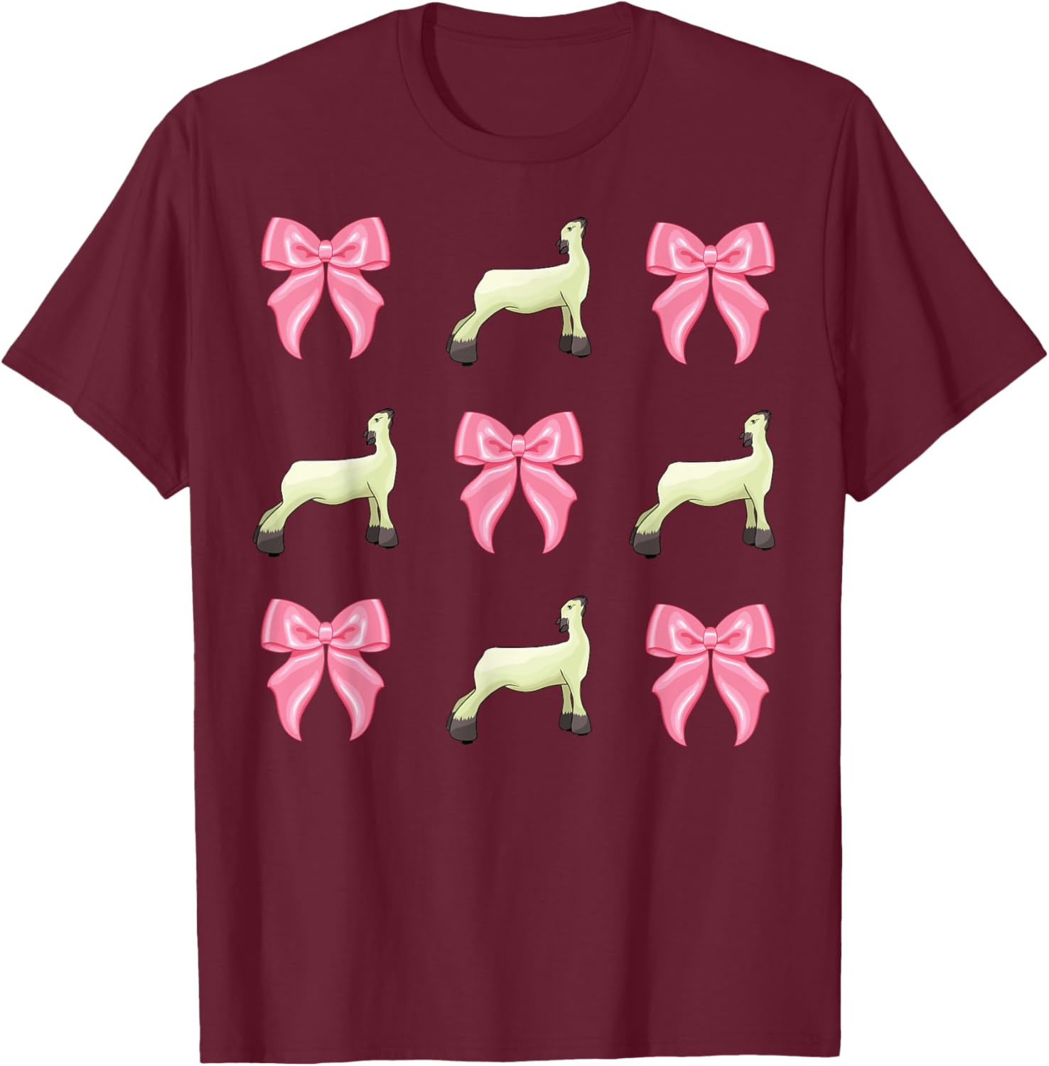 Show Lamb Bow T-Shirt - T-Shirt | Maroon
