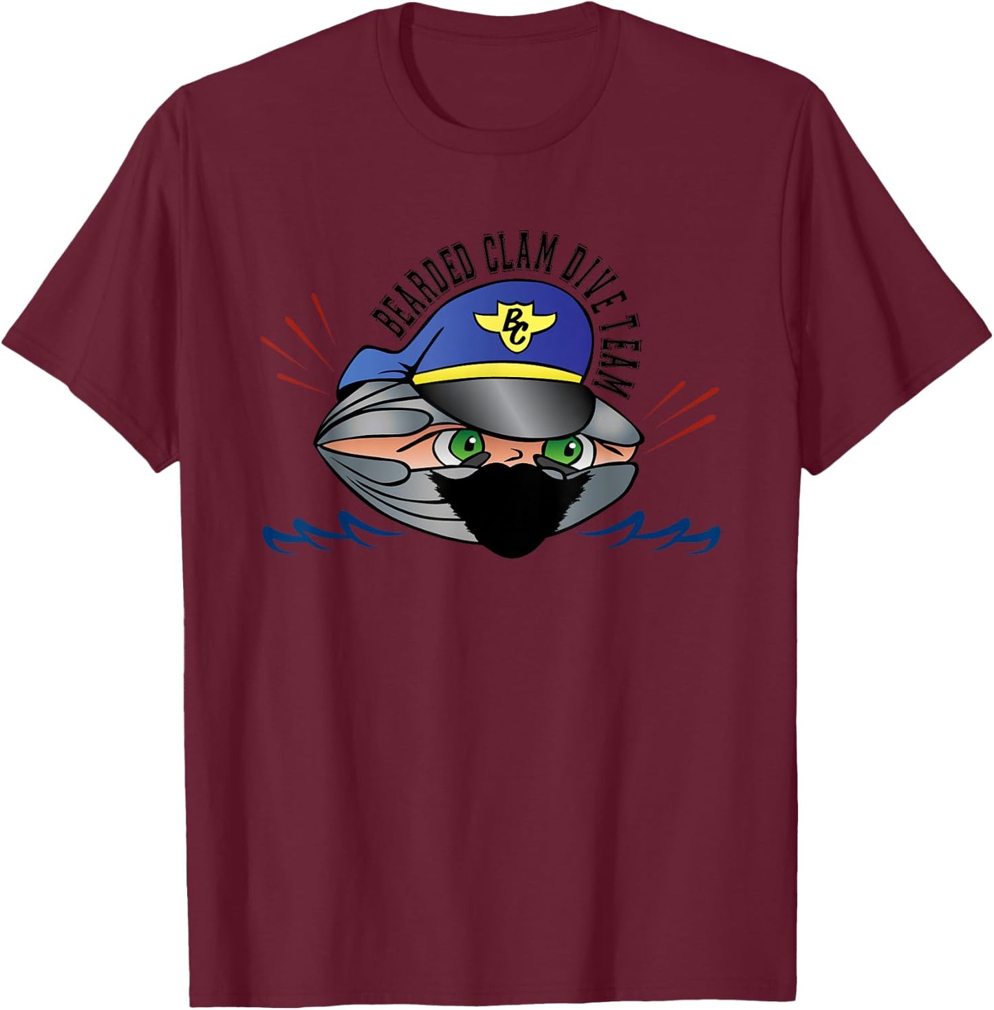 Bearded Clam Dive Team T-Shirt - T-Shirt | Maroon
