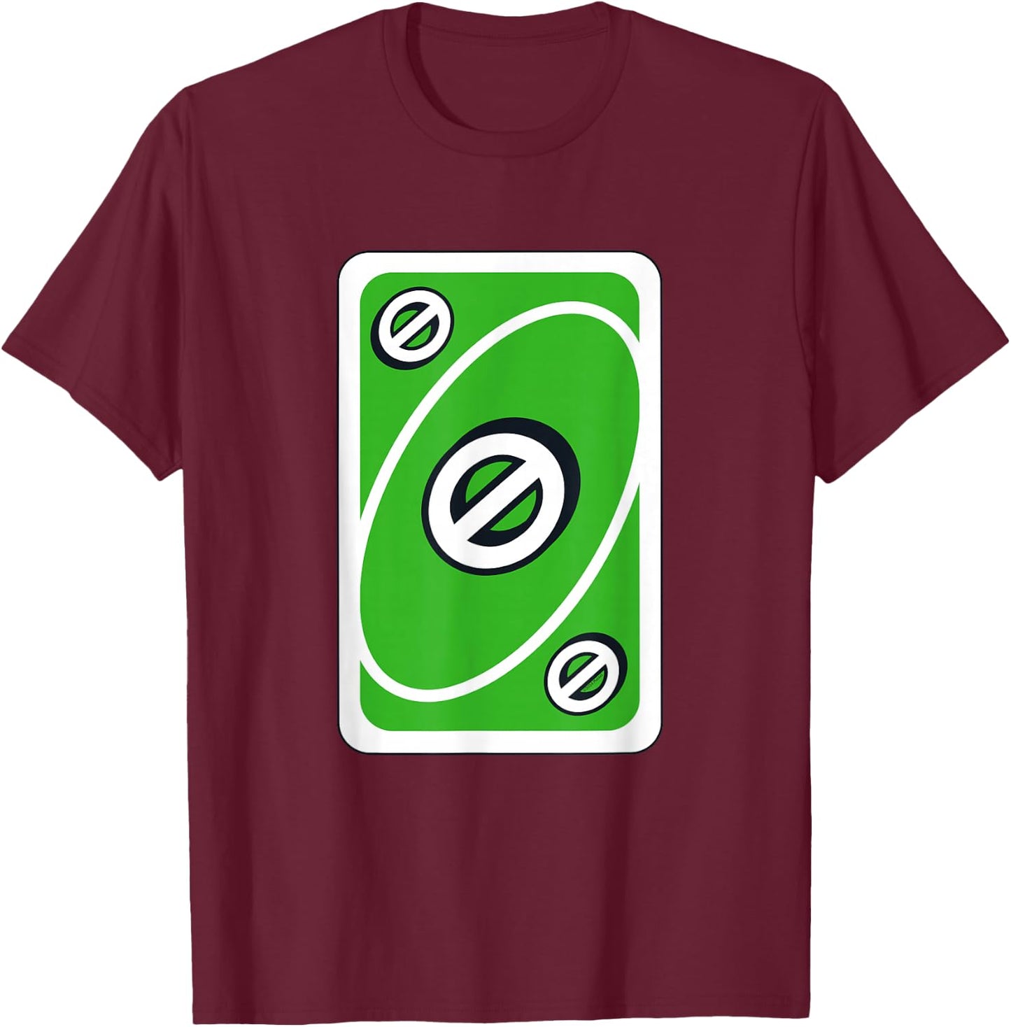 UNO - Green Skip Card T-Shirt - T-Shirt | Maroon