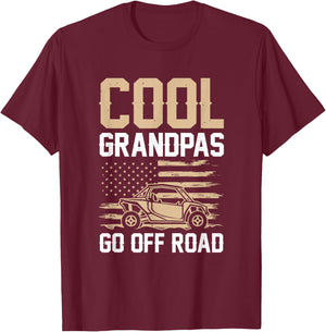 Cool Grandpas Go Off Road T-Shirt - T-Shirt | Maroon
