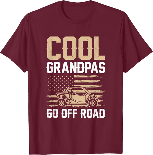 Cool Grandpas Go Off Road T-Shirt - T-Shirt | Maroon