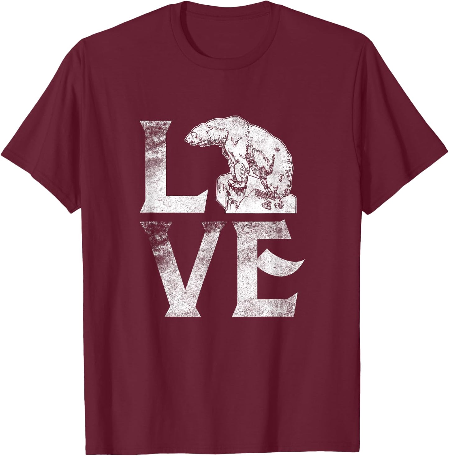 Love Polar Bears Cute White Bear Gift Climate Change T-Shirt - T-Shirt | Maroon