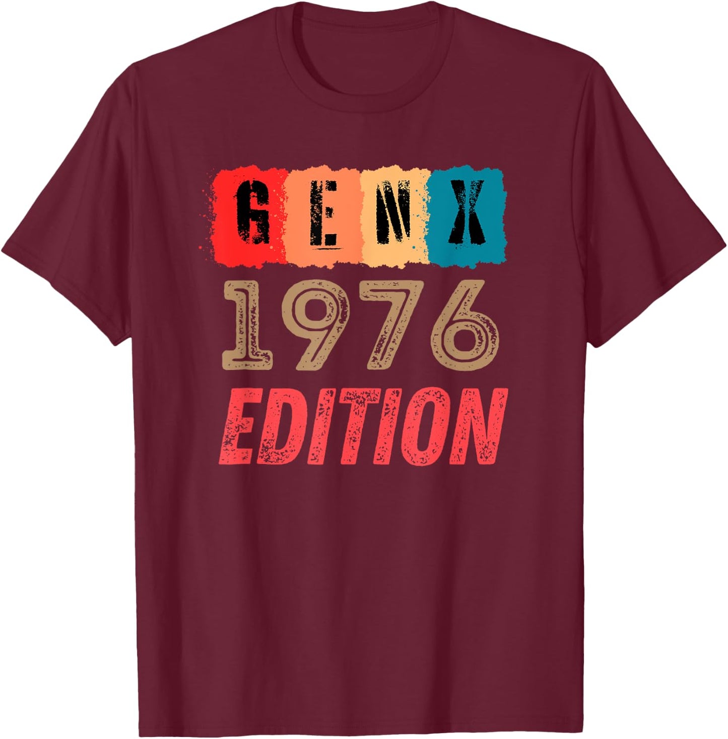 Vintage Gen X 1976 Women Mom Dad T-Shirt - T-Shirt | Maroon