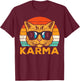 Karma Cat Face Sunset Retro Music Vibe Women Men Kids Youth T-Shirt - T-Shirt | Maroon