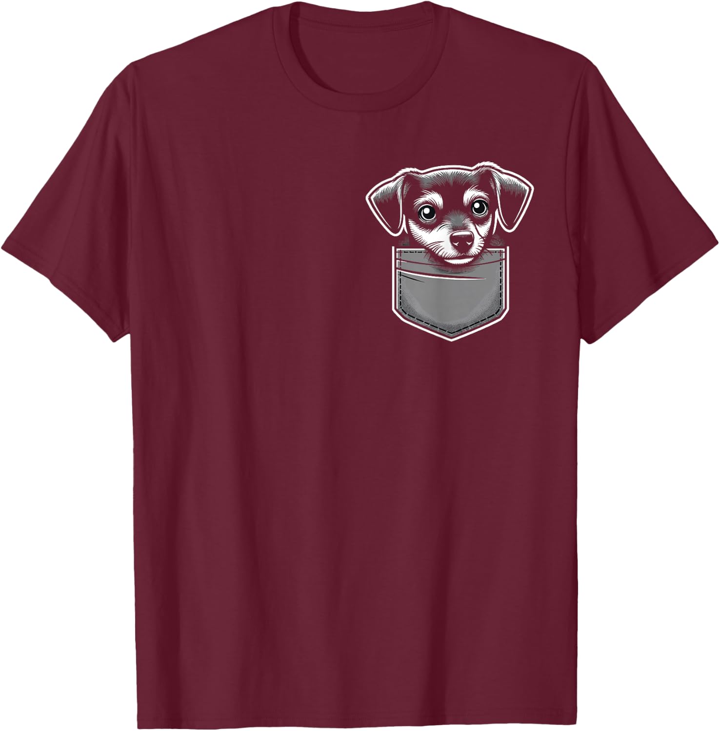 shirt with dog in pocket, dog shirts, Funny dog , cute dogs T-Shirt - T-Shirt | Maroon