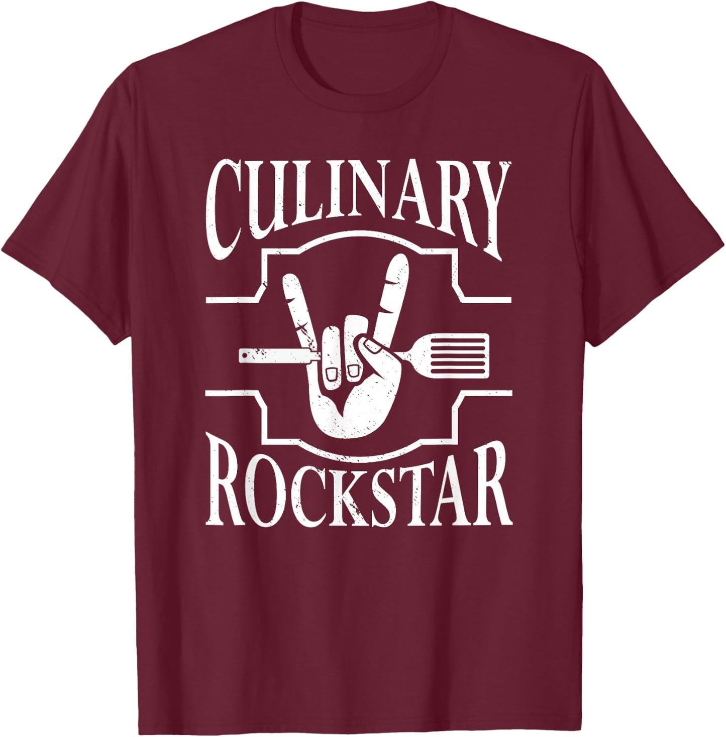 Culinary Rockstar Funny Chef Cooking T-Shirt - T-Shirt | Maroon