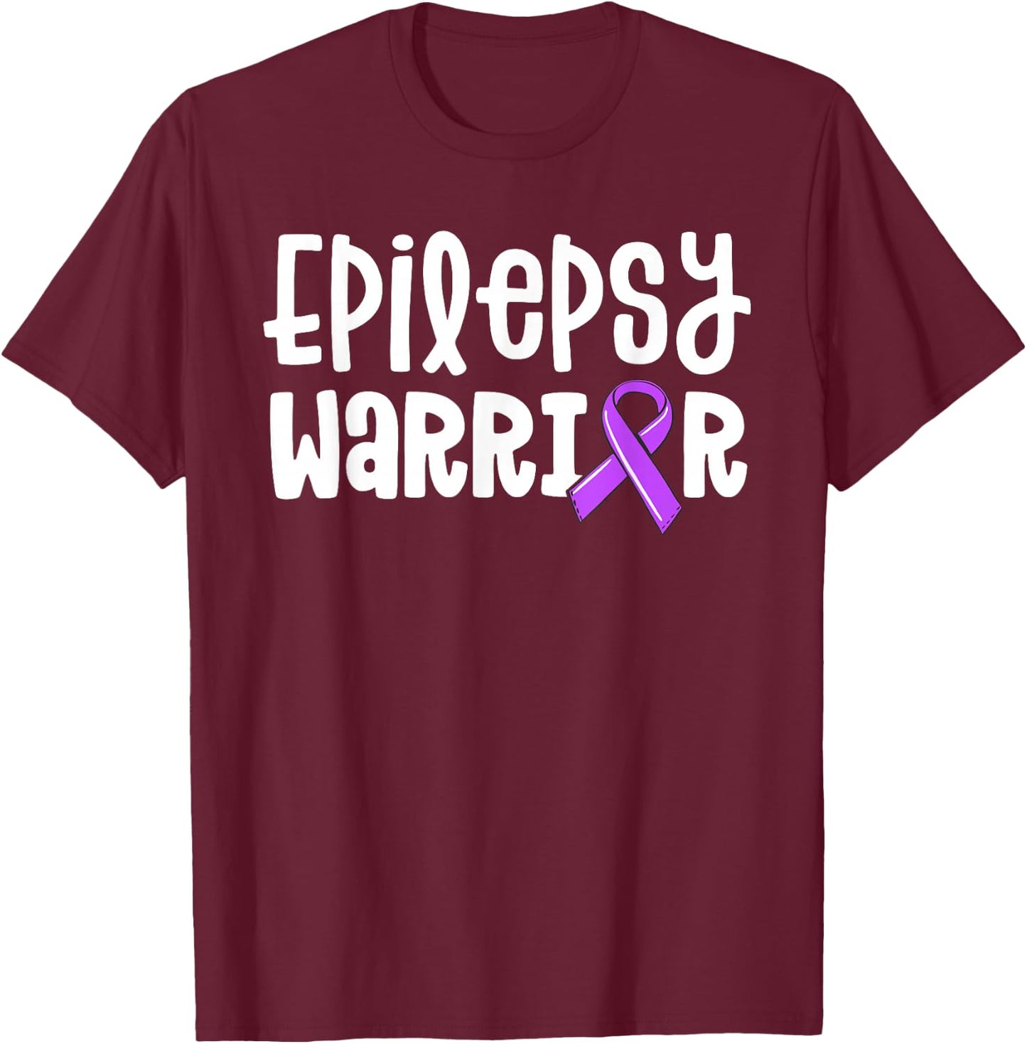 Epilepsy Warrior Kids Purple Ribbon Awareness Women's Shirt T-Shirt - T-Shirt | Maroon