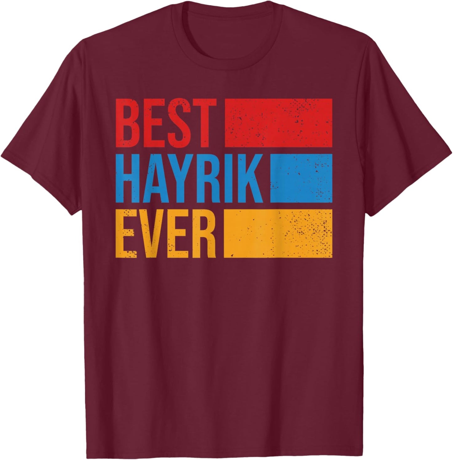 Hayrik Armenian Dad Armenia Flag Armenian Fathers Day T-Shirt - T-Shirt | Maroon