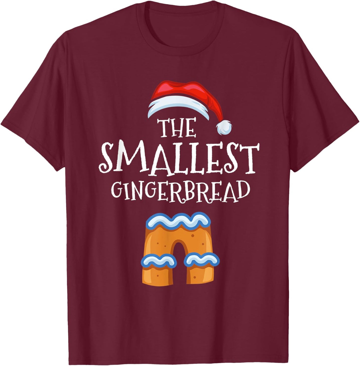 Smallest Gingerbread Family Matching Group Christmas Gift T-Shirt - T-Shirt | Maroon