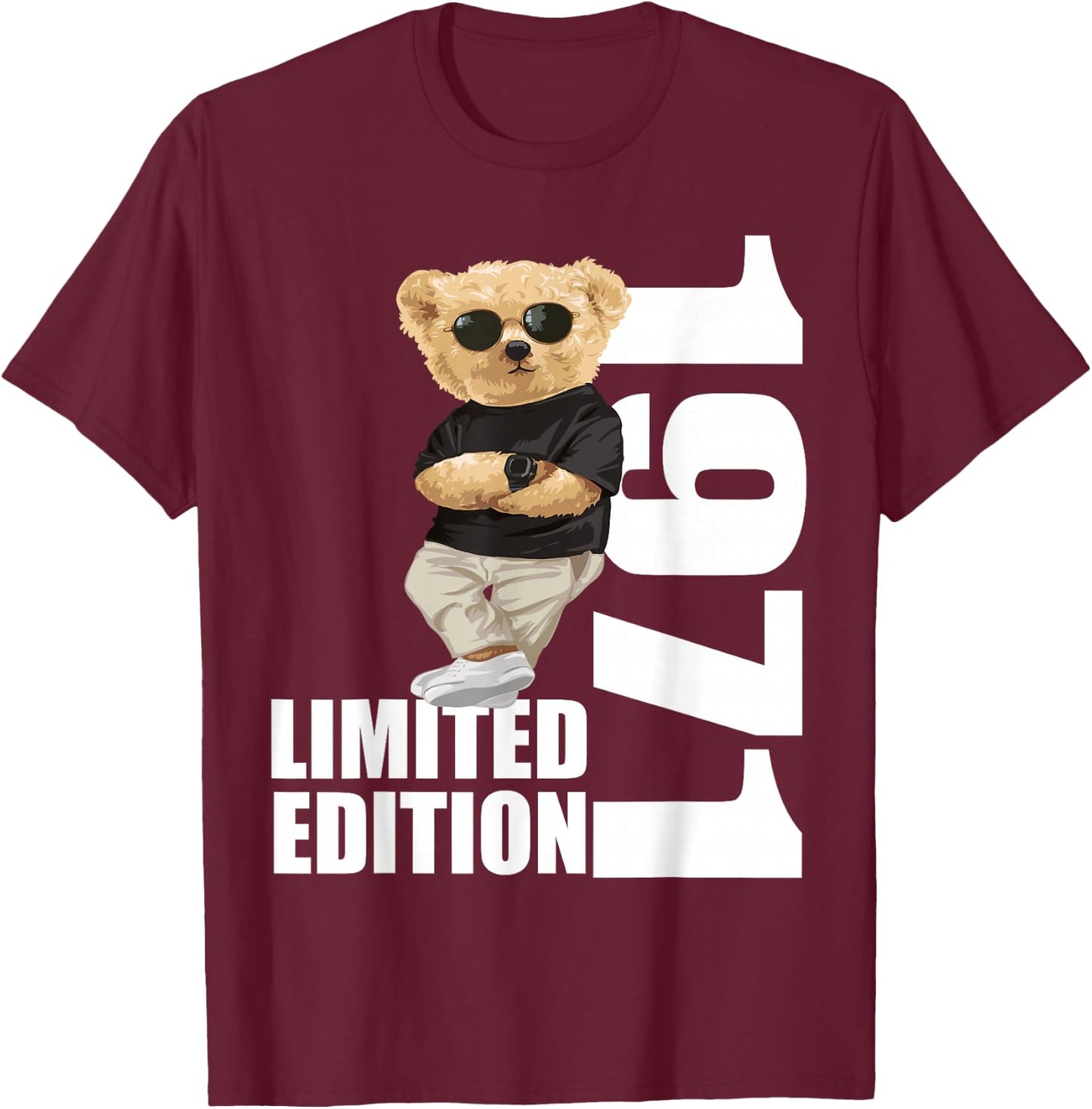 Limited Edition 1971 Bear Birthday 1971 Vintage 1971 T-Shirt - T-Shirt | Maroon