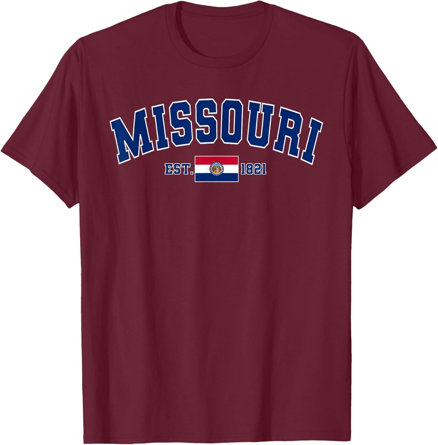 Missouri Flag US State Classic Sports Missouri T-Shirt - T-Shirt | Maroon