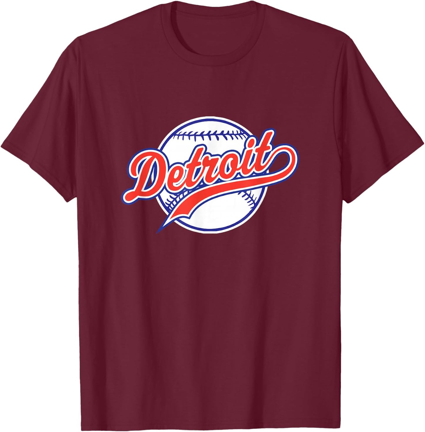 Detroit vintage baseball throwback retro design T-Shirt - T-Shirt | Maroon