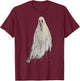 Ghost Horror Spooky Scary Spirit Halloween Goth Aesthetic T-Shirt - T-Shirt | Maroon