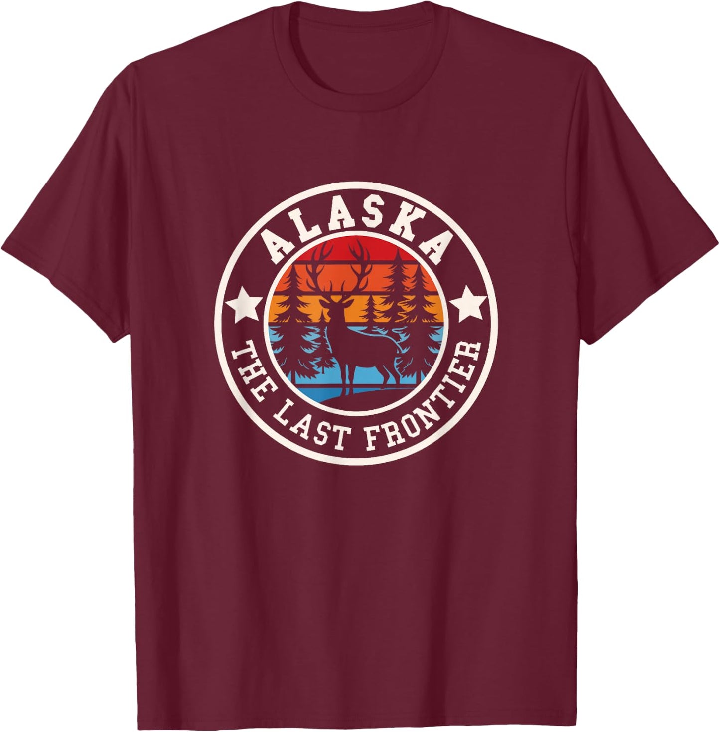 Alaska Outdoors - Throwback Design - Classic T-Shirt - T-Shirt | Maroon