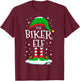 The Biker Elf Christmas Family Matching Xmas Bike Funny T-Shirt - T-Shirt | Maroon