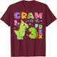 Gram Of The Three Rex 3Rd Birthday Dinosaur Party T-Shirt - T-Shirt | Maroon
