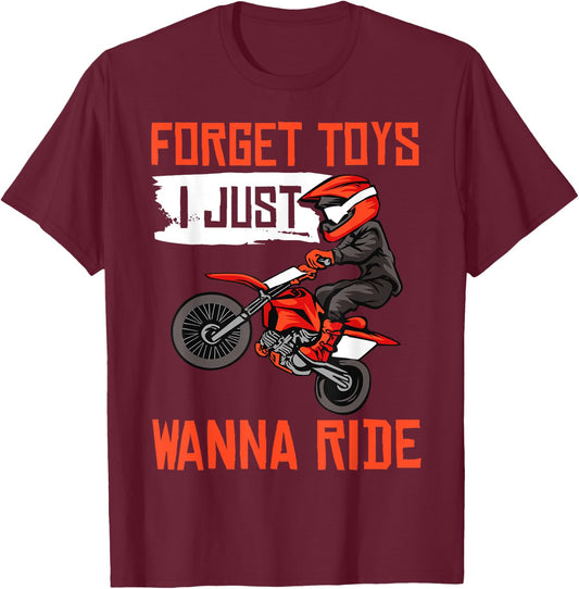 Cool Dirt Bike Gift Boys Men Funny Forget Toys Motocross T-Shirt - T-Shirt | Maroon