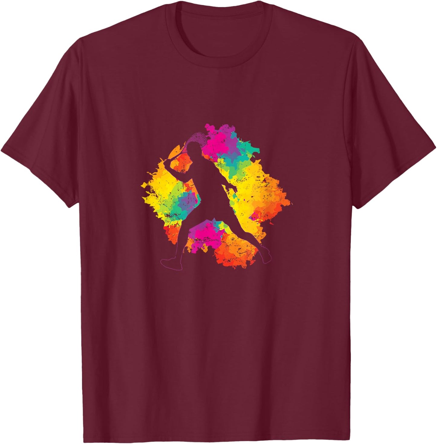 Focused Squash Player Ready T-Shirt - T-Shirt | Maroon