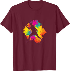 Focused Squash Player Ready T-Shirt - T-Shirt | Maroon