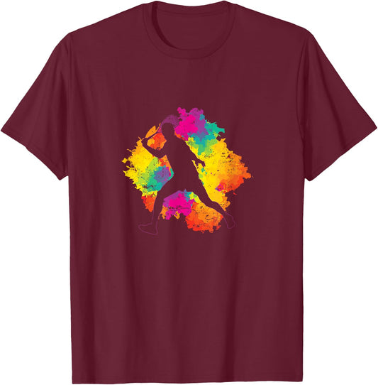 Focused Squash Player Ready T-Shirt - T-Shirt | Maroon