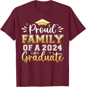 Proud Family of a 2024 Graduate Senior Graduation Men Women T-Shirt - T-Shirt | Maroon
