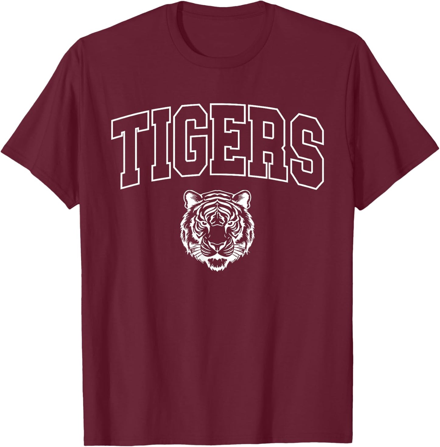 Vintage Tigers School Sports Name Women Kids T-Shirt - T-Shirt | Maroon