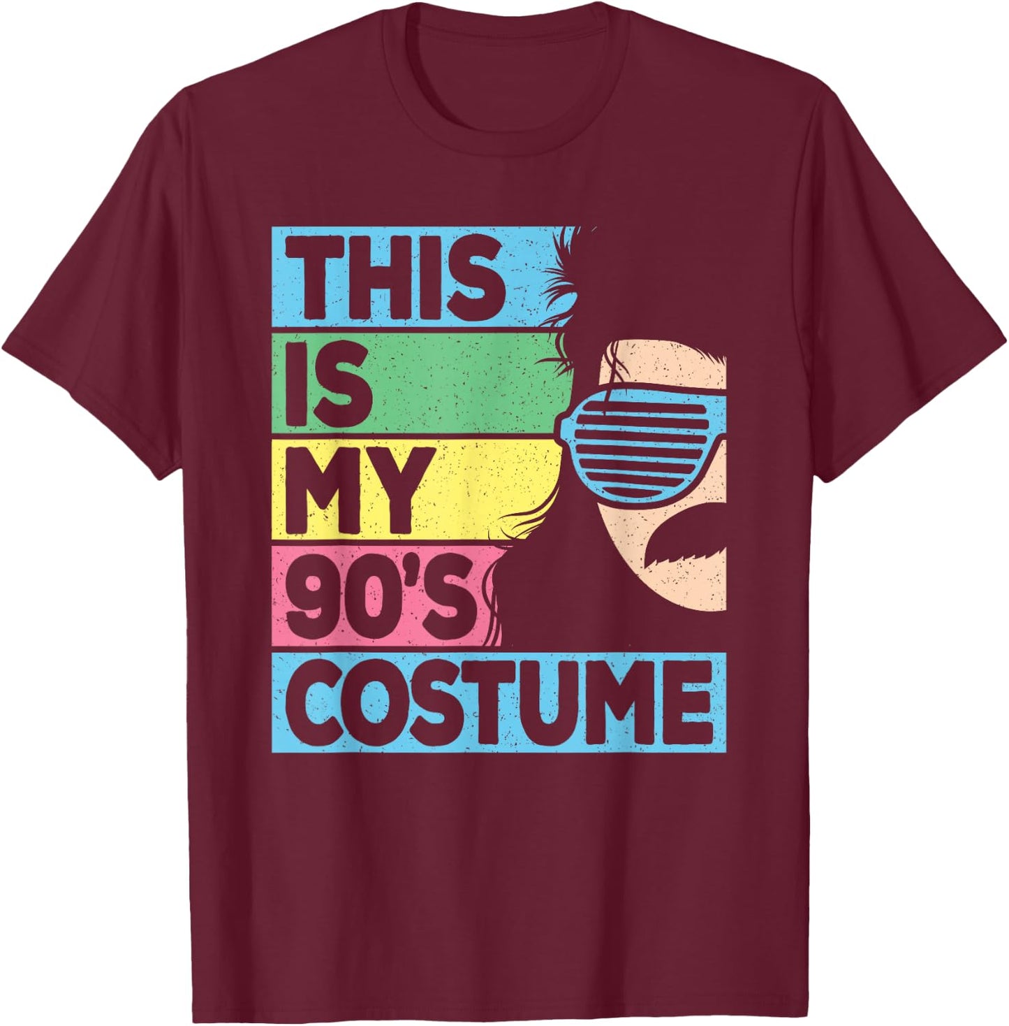 This Is My 90's Costume Men 1990s 90s Outfit Disco Party T-Shirt - T-Shirt | Maroon
