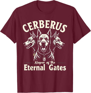 Cerberus Three Headed Dog Mythical Creature Greek Mythology T-Shirt - T-Shirt | Maroon