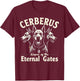 Cerberus Three Headed Dog Mythical Creature Greek Mythology T-Shirt - T-Shirt | Maroon
